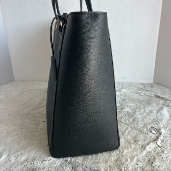 Tory Burch Saffiano Leather Tote Black Bag - Picture 4 of 16